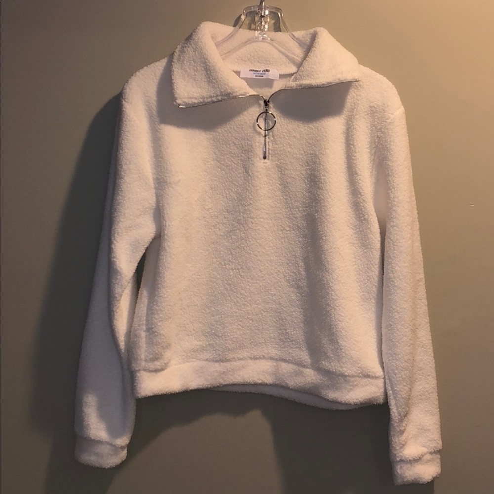 White boutique Sherpa sweater